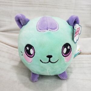 Squeezamals Green Purple Cat 4 Inch Plush Stress Reliever Ball Sensory Cassie